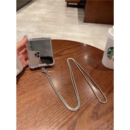 [CÓ SẴN] Ốp Z GLIP 8 - Z Flip4 - Z Flip7 - Flip5 5G tráng gương chống sốc charm tim cá tính kèm dây bạc nhuyễn đeo dài 7