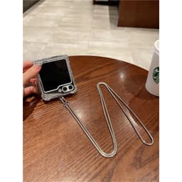 [CÓ SẴN] Ốp Z GLIP 8 - Z Flip4 - Z Flip7 - Flip5 5G tráng gương chống sốc charm tim cá tính kèm dây bạc nhuyễn đeo dài 5