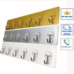 Móc Treo Dán Tường Treo Quần Áo, treo đồ 6 móc siêu dính chịu lực cho nhà tắm, nhà bếp tiện dụng 8