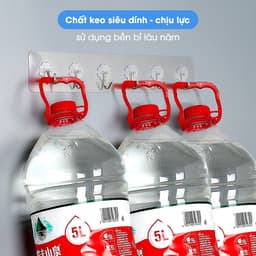 Móc Treo Dán Tường Treo Quần Áo, treo đồ 6 móc siêu dính chịu lực cho nhà tắm, nhà bếp tiện dụng 5