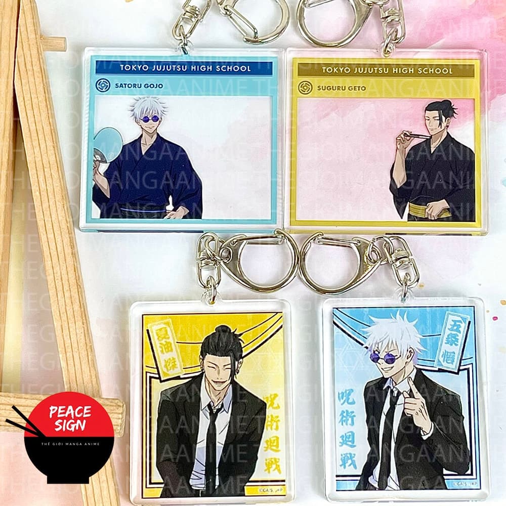 (Mua 1 tặng 1) Móc khóa mica JUJUTSU KAISEN ver Suguru GETO X Satoru GOJO hình in 2 mặt