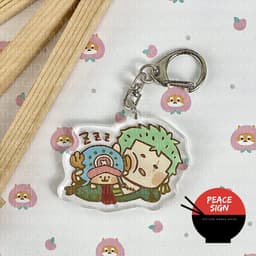 (mua 1 tặng 1) Móc khóa ONE PIECE ĐẢO HẢI TẶC ver MẮT CHẤM in hình anime chibi mica trong acrylic dễ thương 2