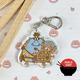 (mua 1 tặng 1) Móc khóa ONE PIECE ĐẢO HẢI TẶC ver MẮT CHẤM in hình anime chibi mica trong acrylic dễ thương 5
