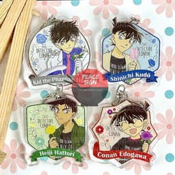 (Mua 1 tặng 1) Móc khóa in hình THÁM TỬ LỪNG DANH CONAN ver TẶNG HOA mica trong acrylic anime chibi quà tặng 1