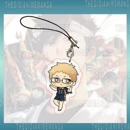 (mua 1 tặng 1) Móc dây treo điện thoại HAIKYUU! ver TẠO DÁNG in hình chibi mica trong acrylic anime bóng chuyền 6