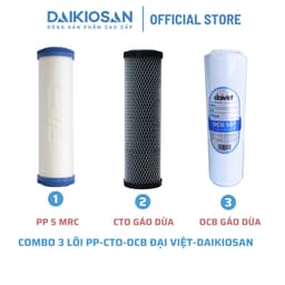 Combo 3 lõi lọc thô Daikiosan- Đại Việt PP-CTO-OCB gáo dừa loại tốt [Hỏa tốc 30 phút HCM] 1