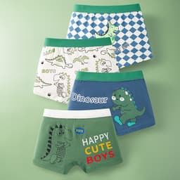 Combo 4 quần sịp đùi quần lót cho bé trai cotton thoáng mát hình ngộ nghĩnh dễ thương Cherikids 7