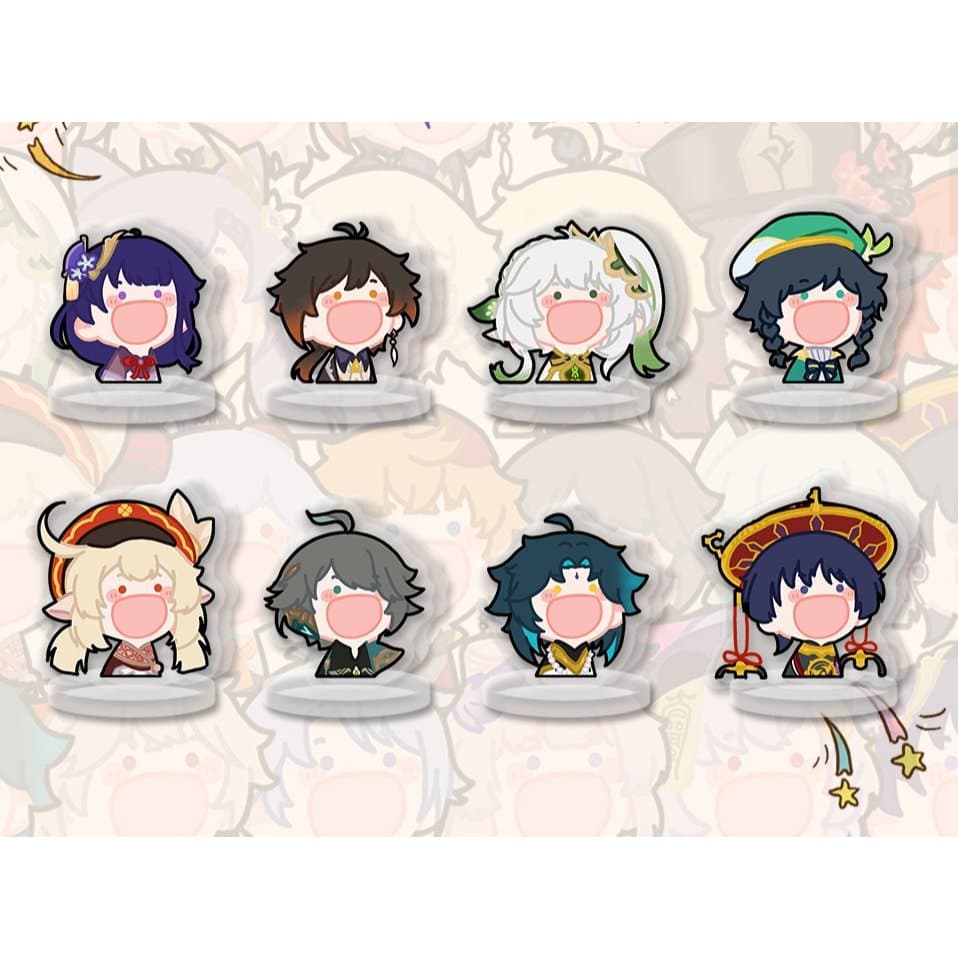 (mua 1 tặng 1) (3CM) Mô hình nhân vật GENSHIN IMPACT ver HÉT game anime chibi standee mica acrylic