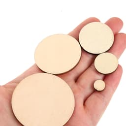 Set Miếng Gỗ TRÒN CÓ LỖ GIỮA, Nhiều Size Được Làm Bằng Gỗ Plywood Dày 3mm Dùng Làm Đồ Trang Trí, Tô Màu, Học Tập 3