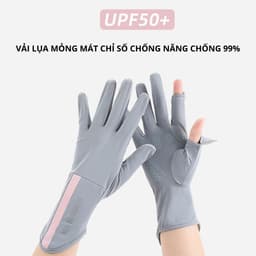"Găng tay chống nắng UPF50+ mỏng nhẹ, thoáng khí, chống tia UVA UVB, hoàn hảo cho lái xe." 5