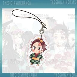 (Tặng móc khóa) Móc dây treo điện thoại KIMETSU NO YAIBA ver CẦM ĐAO NGẮN in hình Thanh Gươm Diệt Quỷ chibi mica acrylic 2