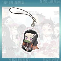 (Tặng móc khóa) Móc dây treo điện thoại KIMETSU NO YAIBA ver CẦM ĐAO NGẮN in hình Thanh Gươm Diệt Quỷ chibi mica acrylic 6