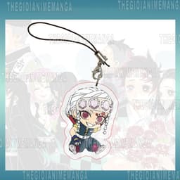 (Tặng móc khóa) Móc dây treo điện thoại KIMETSU NO YAIBA ver CẦM ĐAO NGẮN in hình Thanh Gươm Diệt Quỷ chibi mica acrylic 8