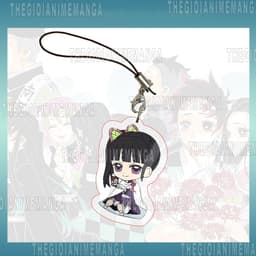 (Tặng móc khóa) Móc dây treo điện thoại KIMETSU NO YAIBA ver CẦM ĐAO NGẮN in hình Thanh Gươm Diệt Quỷ chibi mica acrylic 9