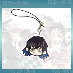 (mua 1 tặng 1) Móc dây treo điện thoại KIMETSU NO YAIBA ver mặt cười in hình Thanh Gươm Diệt Quỷ chibi 7