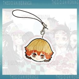 (mua 1 tặng 1) Móc dây treo điện thoại KIMETSU NO YAIBA ver mặt cười in hình Thanh Gươm Diệt Quỷ chibi 8