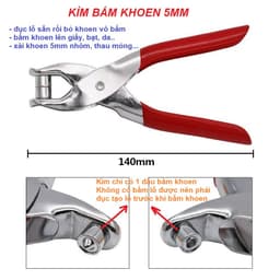 Kìm bấm khoen 5mm Bấm khoen lên giấy,da,bạt KHÔNG XÀI LONG ĐỀN 2