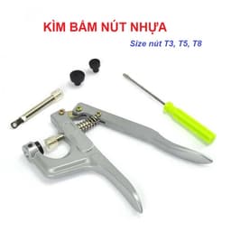 Kìm bấm nút áo mưa nút nhựa Size T3 T5 T8 Bấm lên vải được 1