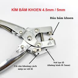 Kìm bấm khoen 4.5mm + bấm lỗ 5mm Dùng cho giấy,da,bạt (không bấm lỗ lên vải) KHÔNG XÀI LONG ĐỀN 2