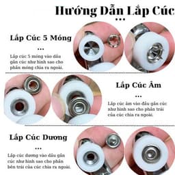 Kìm bấm cúc áo (nút vành / nút 5 chấu / nút áo em bé) Size 9mm Bấm lên vải được 6