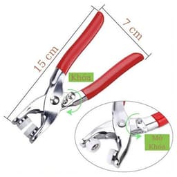 Kìm bấm cúc áo (nút vành / nút 5 chấu / nút áo em bé) Size 9mm Bấm lên vải được 4