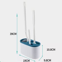 Cọ vệ sinh toilet bồn cầu, nhà tắm 3 trong 1 bằng silicon cao cấp kèm hộp treo tường chắc chắn 6