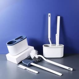 Cọ vệ sinh toilet bồn cầu, nhà tắm 3 trong 1 bằng silicon cao cấp kèm hộp treo tường chắc chắn 8