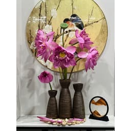 Lọ hoa decor vân ganh men mộc dáng loe phình đáy gốm Bát Tràng 7