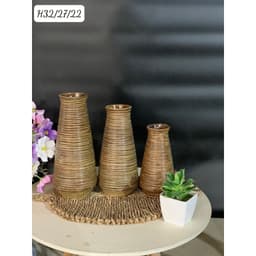 Lọ hoa decor vân ganh men mộc dáng loe phình đáy gốm Bát Tràng 6
