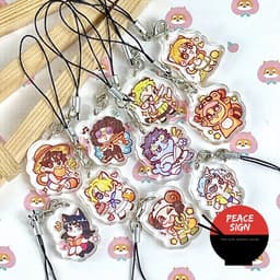 (mua 1 tặng 1) Móc dây treo điện thoại ONE PIECE ver BABY TAI THÚ anime chibi popsocket griptok mica tiện lợi 1