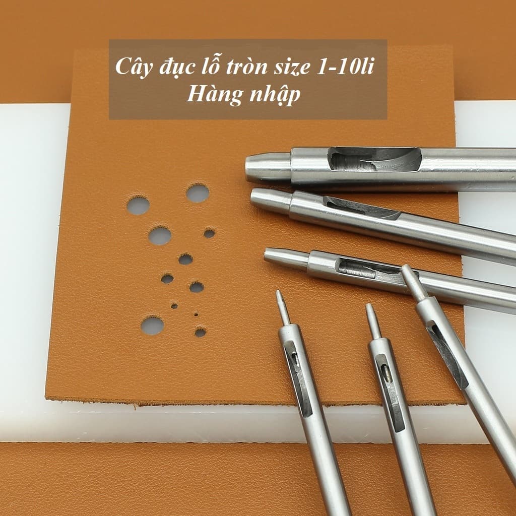 Đục Lỗ Tròn, Đục Lỗ Dây Đồng Hồ, Dụng Cụ Làm Đồ Da Thủ Công Hàng nhập Size 1mm tới 10mm