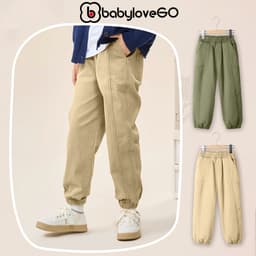 Quần dài bé trai BabyloveGO 2026 quần jogger kaki cho bé ống rộng phong cách Hàn quốc KK04 1