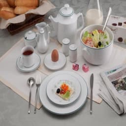 Bộ Chén Dĩa Sứ Cao Cấp Minh Long - Jasmine - Chỉ Xanh Lá 2
