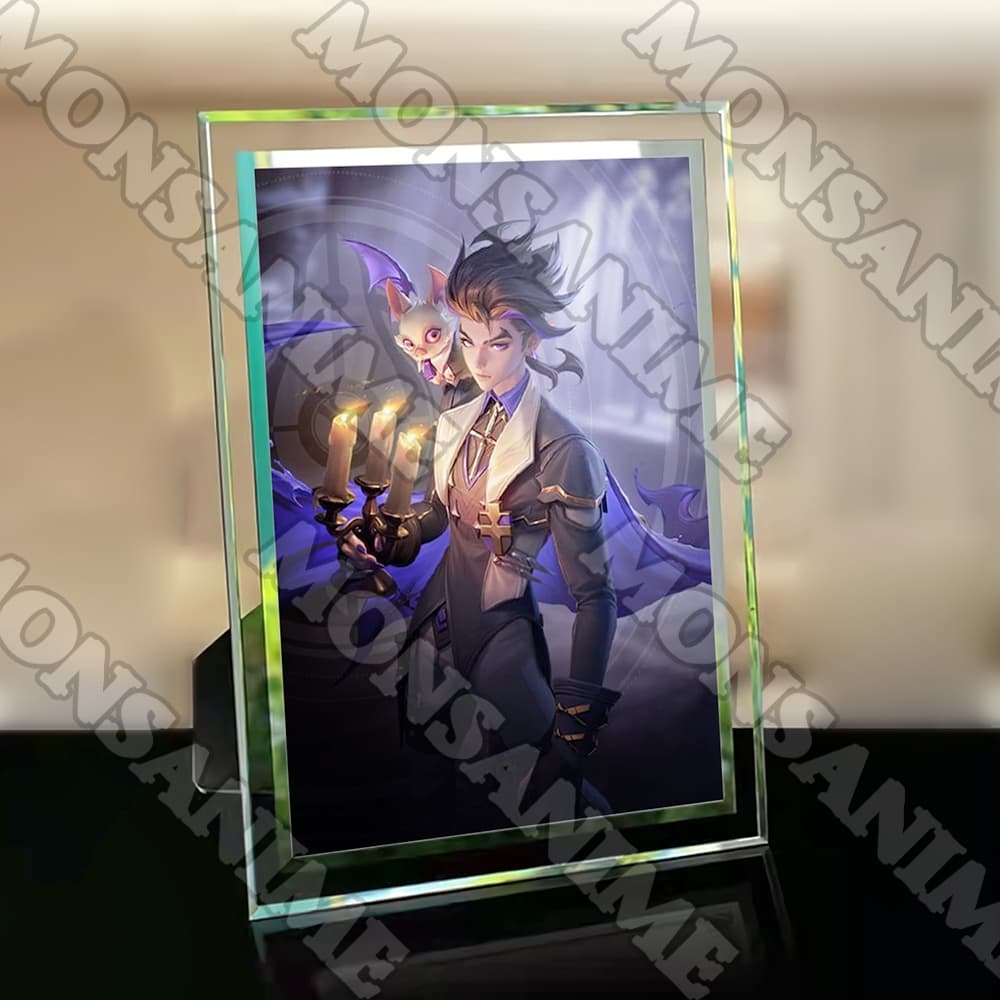 (Kèm ảnh) (M1) Khung kính in hình ARENA OF VALOR Liên Quân quà tặng anime chibi trang trí để bàn 2 size