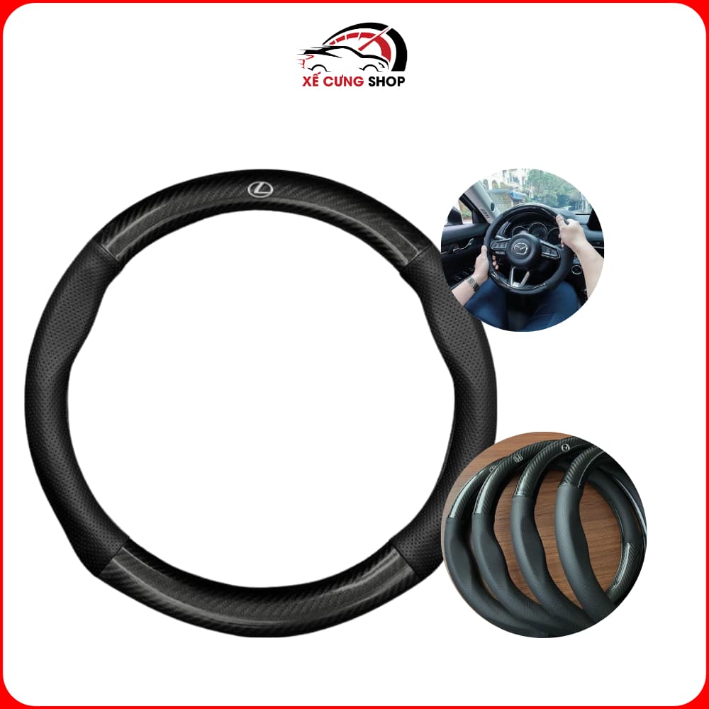 Bọc Da Vô Lăng - Bọc Vô Lăng Cacbon [CAO CẤP] Vừa Cho Xe 4 Chỗ, 7 Chỗ Full Logo Các Hãng Xe