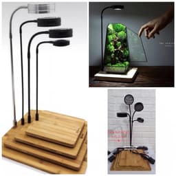 Đèn led đế gỗ 3,5,7,9w (Thuỷ sinh, bán cạn, terrarium) loại cả bộ đế gỗ - Ánh sáng trắng 1