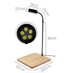 Đèn led đế gỗ 3,5,7,9w (Thuỷ sinh, bán cạn, terrarium) loại cả bộ đế gỗ - Ánh sáng trắng 4