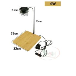 Đèn led đế gỗ 3,5,7,9w (Thuỷ sinh, bán cạn, terrarium) loại cả bộ đế gỗ - Ánh sáng trắng 3
