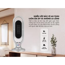 (GIÁ XẢ) Máy sưởi gốm, Quạt sưởi gốm Ceramic FujiPova, Katami KTM-688 - Công suất 2500W, Tiết kiệm điện, Không khô da 7
