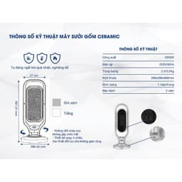 (GIÁ XẢ) Máy sưởi gốm, Quạt sưởi gốm Ceramic FujiPova, Katami KTM-688 - Công suất 2500W, Tiết kiệm điện, Không khô da 9