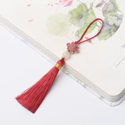 (COMBO 5) DÂY ĐỒNG TÂM KẾT CHỈ VÀNG - Móc Khóa Tua Rua Cổ Phong Đạo Cụ Chụp Ảnh Quà Tặng Treo Trang Trí 6