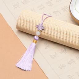 (COMBO 5) DÂY ĐỒNG TÂM KẾT CHỈ VÀNG - Móc Khóa Tua Rua Cổ Phong Đạo Cụ Chụp Ảnh Quà Tặng Treo Trang Trí 7