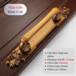 Tay nắm cửa gỗ, tay nắm cửa chính, tay nắm cửa phòng, phong cách cổ điển: H7 T2 - 8
