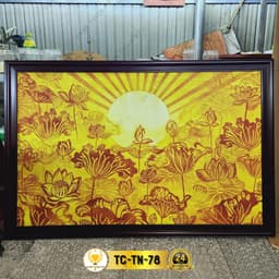 Đèn Hào Quang Trúc Chỉ In Ngang Hoa Sen Trang Trí Phòng Thờ, Bàn Thờ, Treo Tường TC-TN-78 2