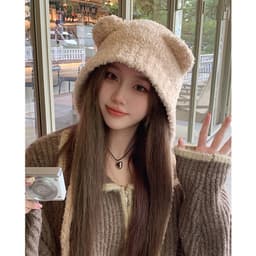 Mũ Len Giữ Ấm Nam Nữ Phối Dây Dài Và Hình Gấu Có Vành Che Tai Koala+ Cưng Xỉu U2432 5