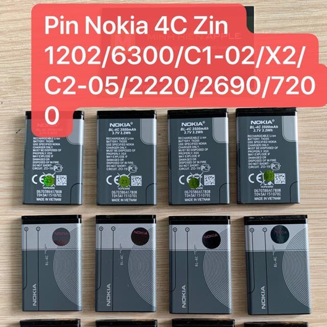 Pin Điện Thoại Nokia 4C, 5C Zin Máy,  loại sọc, 3 gân Zin Máy, IC chống phù. LKP