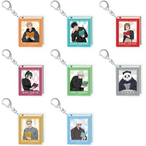 (mua 1 tặng 1) Móc khóa JUJUTSU KAISEN ver ĐỌC SÁCH Chú thuật hồi chiến in hình anime chibi mica acrylic dễ thương