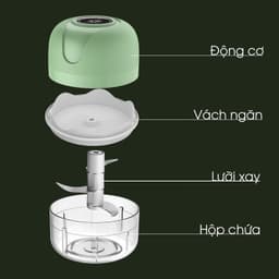 Máy Xay Tỏi Xài Pin 250ml 50w Mẫu 2022 và Dụng Cụ Xay Tỏi Ớt Kéo Tay Mẫu Trắng/ Máy Xay Tỏi ớt (Heo). LMS 4