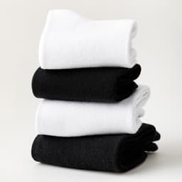 Sét 10 đôi Tất  trắng đen nam nữ cổ cao cổ trung cổ ngắn chất liệu cotton 3
