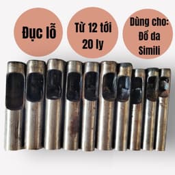 Cây đục lỗ Dụng cụ đột lỗ tròn Hàng Việt Nam Bằng thép đen  (Size Từ 10mm đến 30mm) Dụng cụ làm đồ da 1